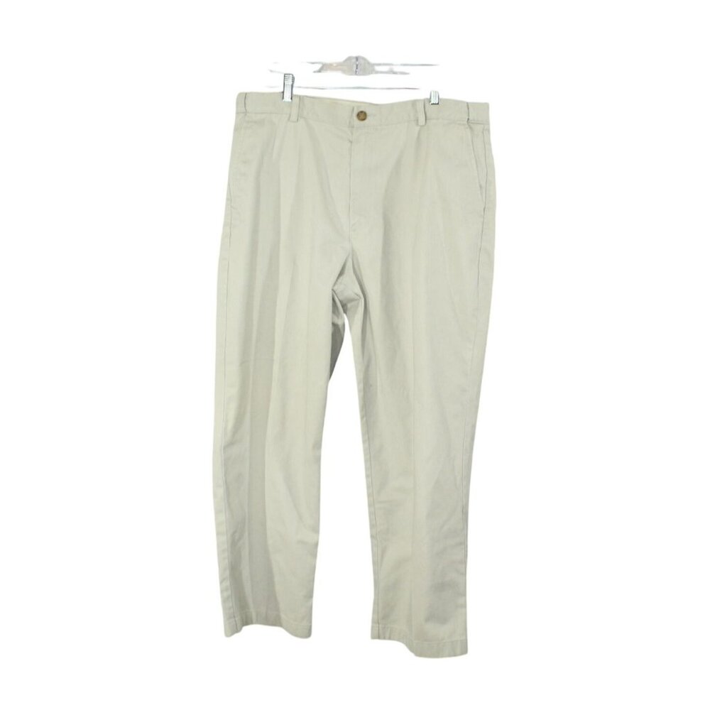LL Bean Wrinkle Free Double L Chinos Natural Fit Hidden Comfort Khaki Waist 38